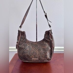 American West Carry & Conceal Tooled Leather Shoulder Bag – EUC – Western Floral